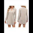 thumbnail image 3 of Vestido de Otoño 2025 para Mujer, Estilo Suéter Deportivo Informal, Holgado, de Larga y Cuello en V, de Color Liso. Albaricoque XXL, 3 of 7