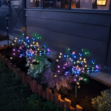 

Solar Garden Lights Solar Firework Lights Solar Lights Outdoor Waterproof with 2 Lighting Modes Twinkling and Steady-ON for Garden Patio Yard Flowerbed Parties (Colorful)
