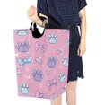 thumbnail image 7 of Foldable Laundry Hamper Bag with Handles Dirty Clothes Basket 12.6" x 11" x 22.7" Dog Paw Prints and Bows, 7 of 7