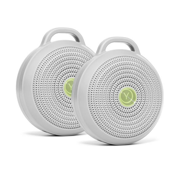 Yogasleep Hushh Portable White Noise Machine for Baby, 3 Soothing, Natural Sounds with Volume Control, Compact for On-The-Go Use & Travel, USB Rechargeable, Baby-Safe Clip & Child Lock, Grey, 2 Count