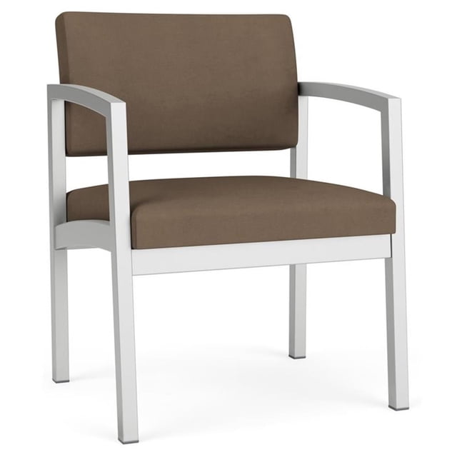 Fauteuil d'Appoint Surdimensionné en Acier Lenox pour Réception / Acier Argenté / Brun