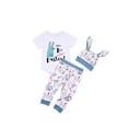 thumbnail image 7 of Newborn Baby Boy Girl My First Easter Outfit Long Sleeve Romper + Pants+ Cartoon Ear Hat 3Pcs Clothes Set, 7 of 7