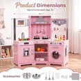 thumbnail image 2 of Pirecart Toddler Play Kitchen, Wooden Corner Pretend Toys Playset with Realistic Lights & Sounds, Microwave Oven, Washer and Cooking Accessories, 2 of 11