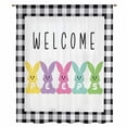 thumbnail image 2 of Bunny Easter Sheer Curtains 63 Inches Long, Black White Checkered Modern Art Light Filering Curtains, Breathable Simi Curtain Privacy Drapes for Living Room Bedroom Lightweight Window Treatment, 2 of 9