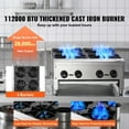 SKYSHALO Gas Cooktop for Commercial Use, 4Burner Range, Dual Fuel with