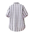 thumbnail image 4 of Fnnxeal Men Button Down Shirt Short Sleeve Collared Beach Hawaiian Summer Casual Purple Shirts for Men Size XL, 4 of 4