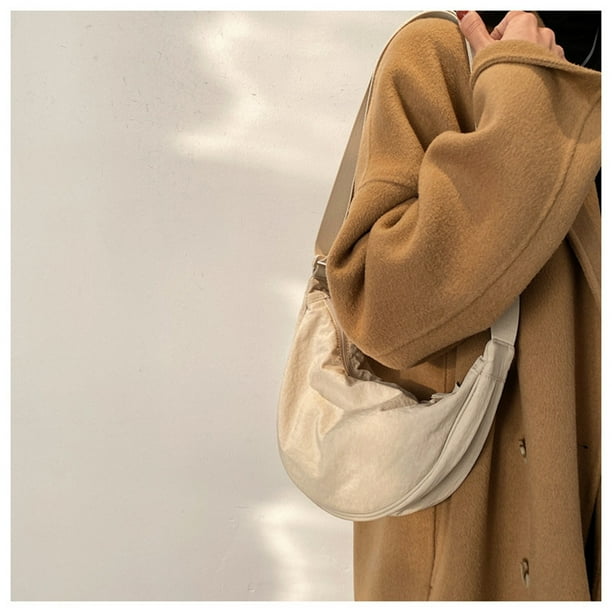 Bolsas Crossbody para las Mujeres Bolsa Crossbody en Forma de Media Luna de Nylon de las Mujeres, Bolso de Hombro Pequeño, Bolso de Dinero, Bolsa de Eslinga Ligera, Mochila, Bolso de Día, Adecuado Par