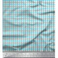 thumbnail image 3 of Soimoi Blue Silk Fabric Window Pane Check Print Fabric by the Yard 42 Inch Wide, 3 of 3