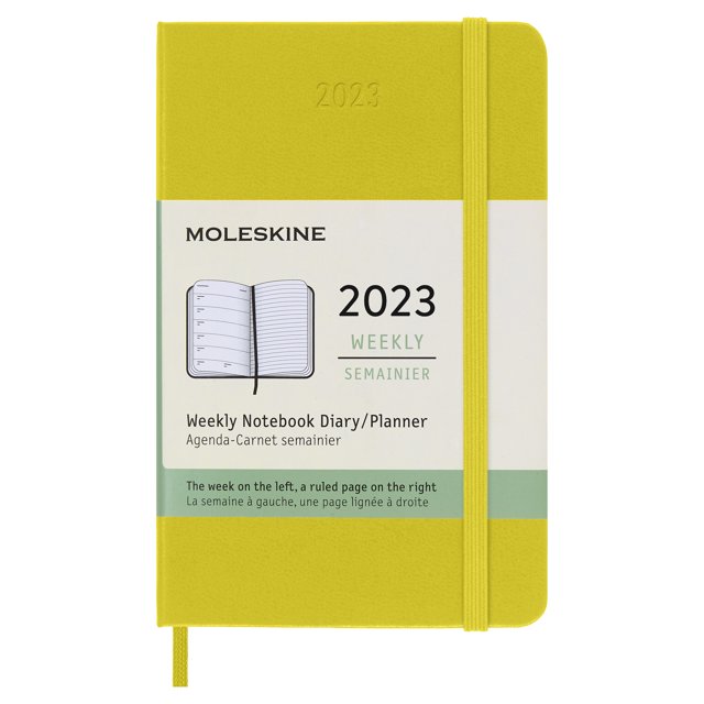 Moleskine 2023 Weekly Notebook Planner, 12M, Pocket, Hay Yellow, Hard Cover (3.5 x 5.5