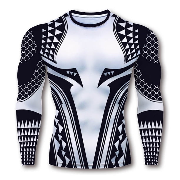 Nuevo Superman Spiderman Aquaman Camiseta Culturismo Medias Fitness Hombre Secado Rápido Manga Larga Entrenamiento Compresión Camisapangjing