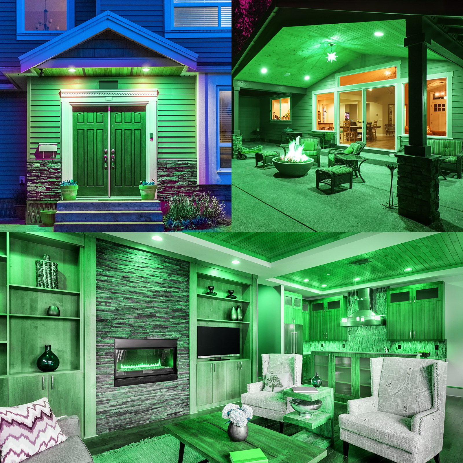 Luxrite LED PAR38 Flood Green Light Bulb, 8W=45W, Damp Rated, UL Listed, E26 Base, Indoor Outdoor, Decoration 2 Pack