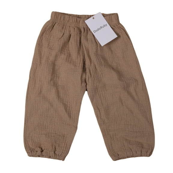 DodoRuby Kids' Khaki Cotton Harem Pants for Boys, Pure Cotton Lantern Harem Pants, Comfortable & Stylish for Toddlers, Ages 2-8, Perfect for Spring, Summer & Fall