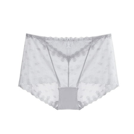 Price Drop: Cotton Panties for Women Pack  Bragas de Mujer  Women s Plus Size Solid Color Sexy Lace Underwear SOPATENOR Gray 2XL