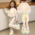 thumbnail image 4 of Grblisyd Outfits for Girls Casual Long Sleeve Cute Cartoon Print Sweatershirt and Flared Pants 2 Pieces Fall Winter Set Size 7-8 Years, 4 of 6