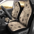 thumbnail image 2 of Beige With Brown Dog Love Pattern With Paw Prints Bones Hearts Car Seat Covers Pack of 2 Universal Front Seat Protective Cover, 2 of 6