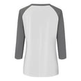 thumbnail image 4 of GERsome Women's 3/4 Sleeves Crew Neck T Shirts Color Block Casual Summer Tops Fashion Loose Shirts Tees, 4 of 7