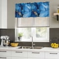 thumbnail image 4 of Blue Marble Curtain Valances for Windows, Kitchen Valance Window Treatments Panel 2 Pack, Modern Yellow Ink Painting Abstract Rod Pocket Short Curtains for Bathroom Bedroom 60 x 18 Inch, 4 of 8