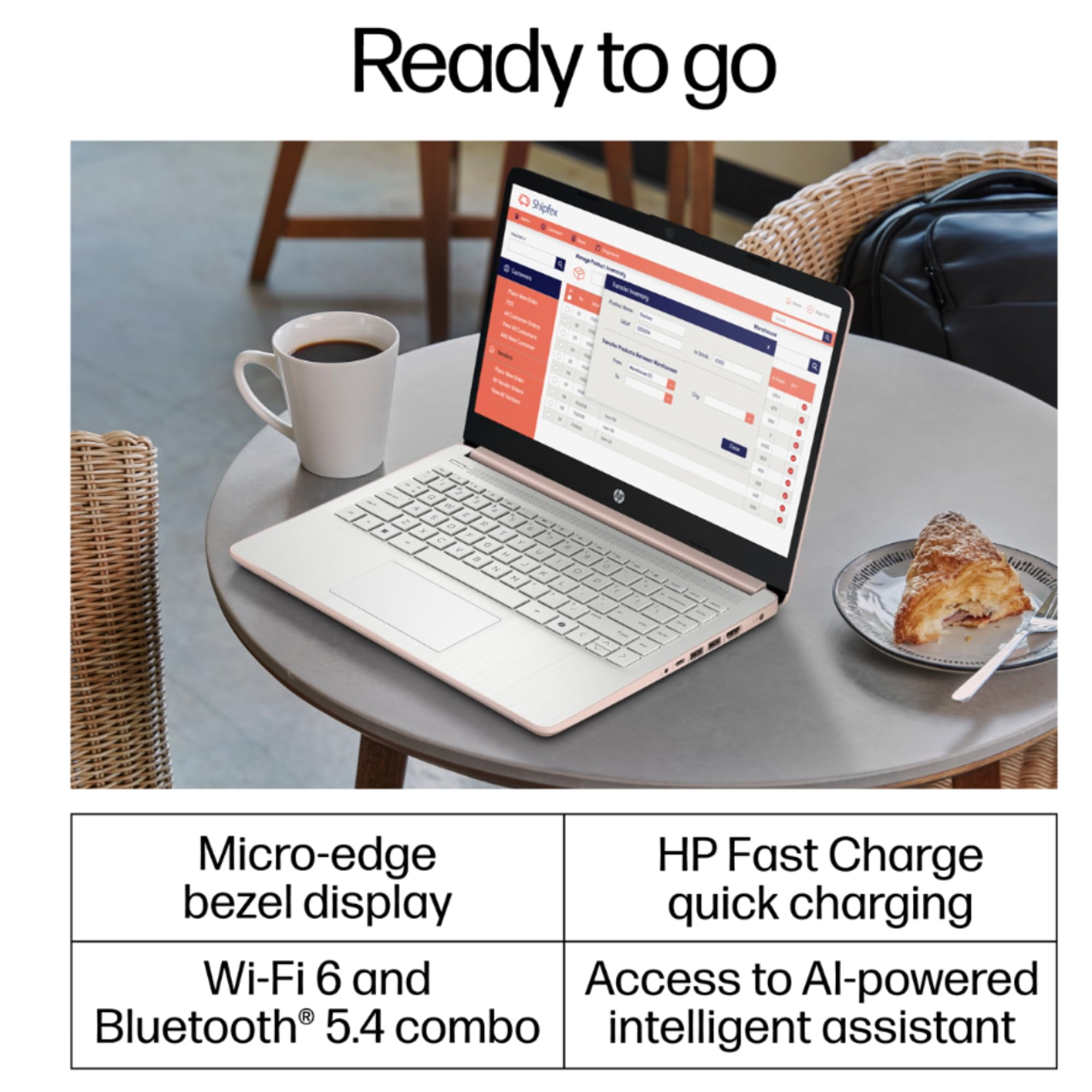 HP Rose Gold Ultrabook Laptop with Microsoft Office 365, Intel 2-Core CPU, 1.1TB Storage (1TB OneDrive and 64GB SSD), 8GB RAM, Windows 11, No Mouse