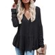 thumbnail image 2 of Top holgado NikouMX con cuello en V y volantes para mujer, 2 of 6