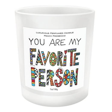 Enesco You Are My Favorite Person 7 ounce Soy Wax Luxurious Perfumed Jar Candle, Peach Prosecco