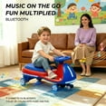thumbnail image 4 of NovaDrive 12V Kids Ride On Electric Wiggle Car with 2-in-1 Design, Controllable LED Lights, Flashing PU Wheels, Wide Auxiliary Wheels, Triangular Stability, Bluetooth Music, Up to 5 MPH, Ages 3+, 4 of 6