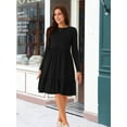 thumbnail image 3 of DARING DIVA Casual Long Sleeve Tiered A-Line Swing Dress XL Black, 3 of 7