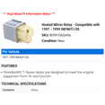 thumbnail image 2 of Heated Mirror Relay - Compatible with 1997 - 1999 INFINITI I30 1998, 2 of 2
