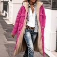 thumbnail image 5 of IUYRTFE Women's Reversible Long Fleece Lined Puffer Coat Two Sided Hooded Winter Jacket with Pockets for Cold Weather, 5 of 9