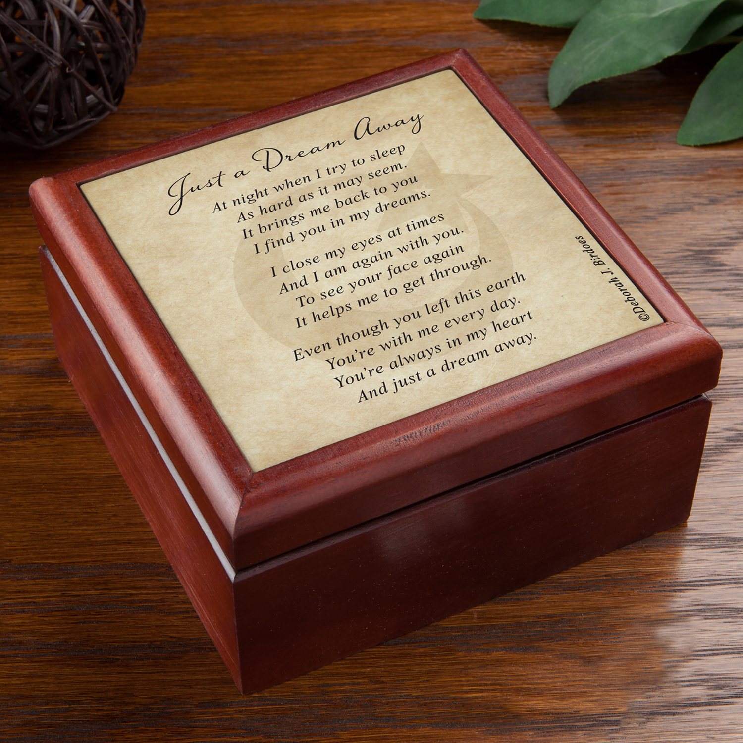 Personalized Deborah Birdoes Just A Dream Away Glass Ornament and Keepsake Box