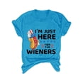 thumbnail image 4 of MEICHEN 4th of July Women's Independence Day I'm Just Here for The Flag Print Crew Neck T Shirt Summer 250th Anniversary Tops, 4 of 4