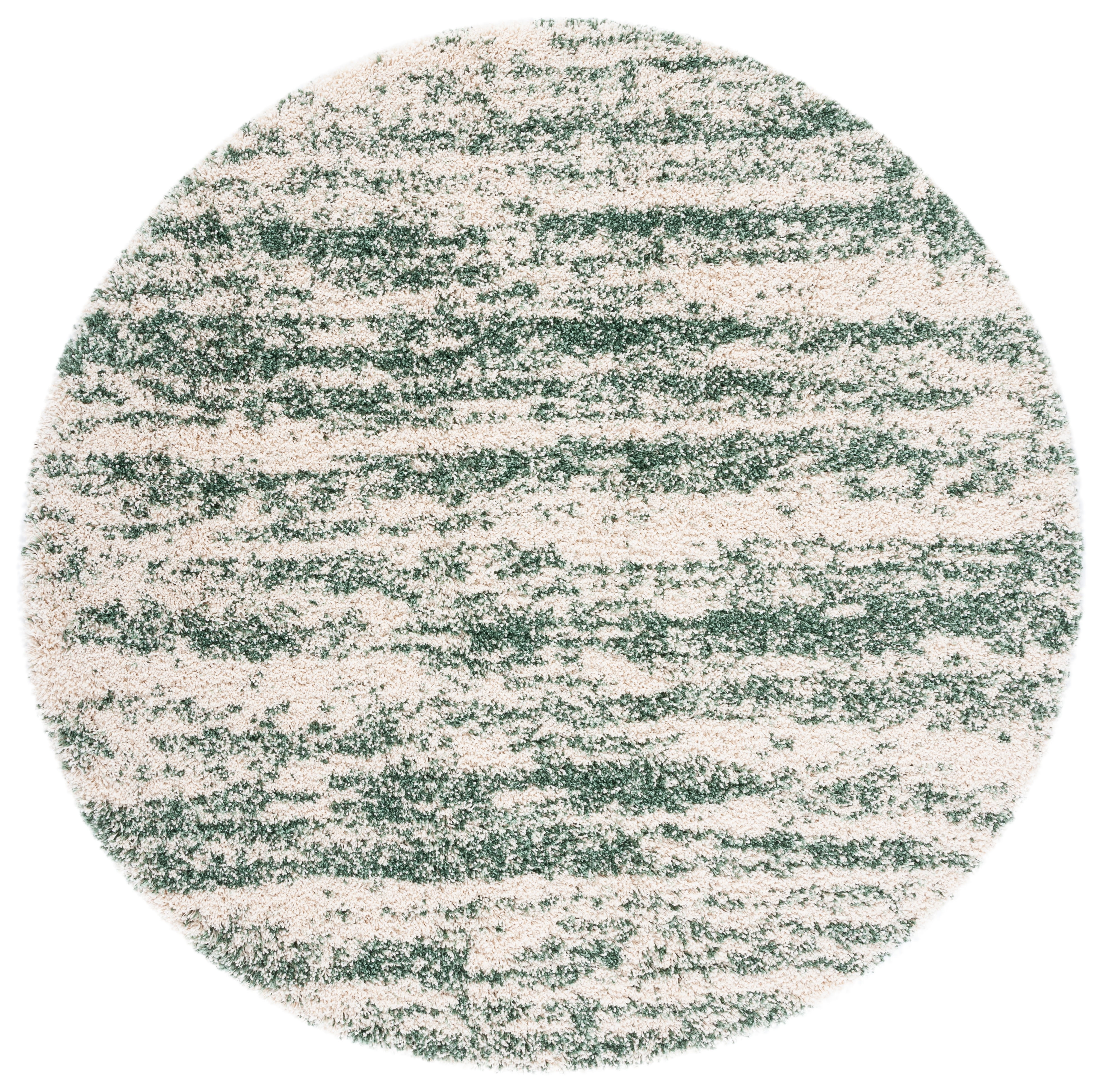 Safavieh Hudson Jack Abstract Shag Area Rug, Ivory/Green, 10' x 10' Round