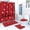 Red-A, variant on KOYPTL 4 Pcs Valentines Day Bathroom Decorations Set Include Shower Curtain with 12 Hooks Non Slip Rugs Toilet Lid Cover and U Shape Bath Mat,Love Heart Shape Red Bathroom Supplies for Home Decor