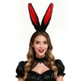 thumbnail image 6 of Bunny Ears Headband with Shapeable Wire for Dress Up and Themed Parties - Soft Headband for All Ages and Holiday Events(Black), 6 of 7