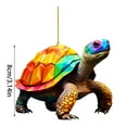 thumbnail image 3 of Colorful Geometric Turtle Christmas Ornament, Unique Festive Hanging Decor for Animal Lovers and Holiday Season Decorations - A, 3 of 7