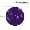 thumbnail image 2 of Fuzoiu Crystal Purple Snowflake Print Leather Coasters Set,Drink Coasters Set of 4,for Tabletop Protection, Durable PVC Coasters,Home Décor and Housewarming Gift-Round Shape, 2 of 6