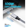 thumbnail image 3 of Cable de extensión USB C CLEEFUN corto de 0,3 m, paquete de 2 unidades, 10 Gbps, 100 W, 3 of 7