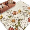 thumbnail image 2 of Farmhouse Botanical Area Rug 5x7 FT, Non Slip Bedroom Throw Carpet, Pastoral Summer Spring Floral Washable Soft Floor Carpet Non-Shedding Rug for Dining Room Bedside Classroom Desk, 2 of 9