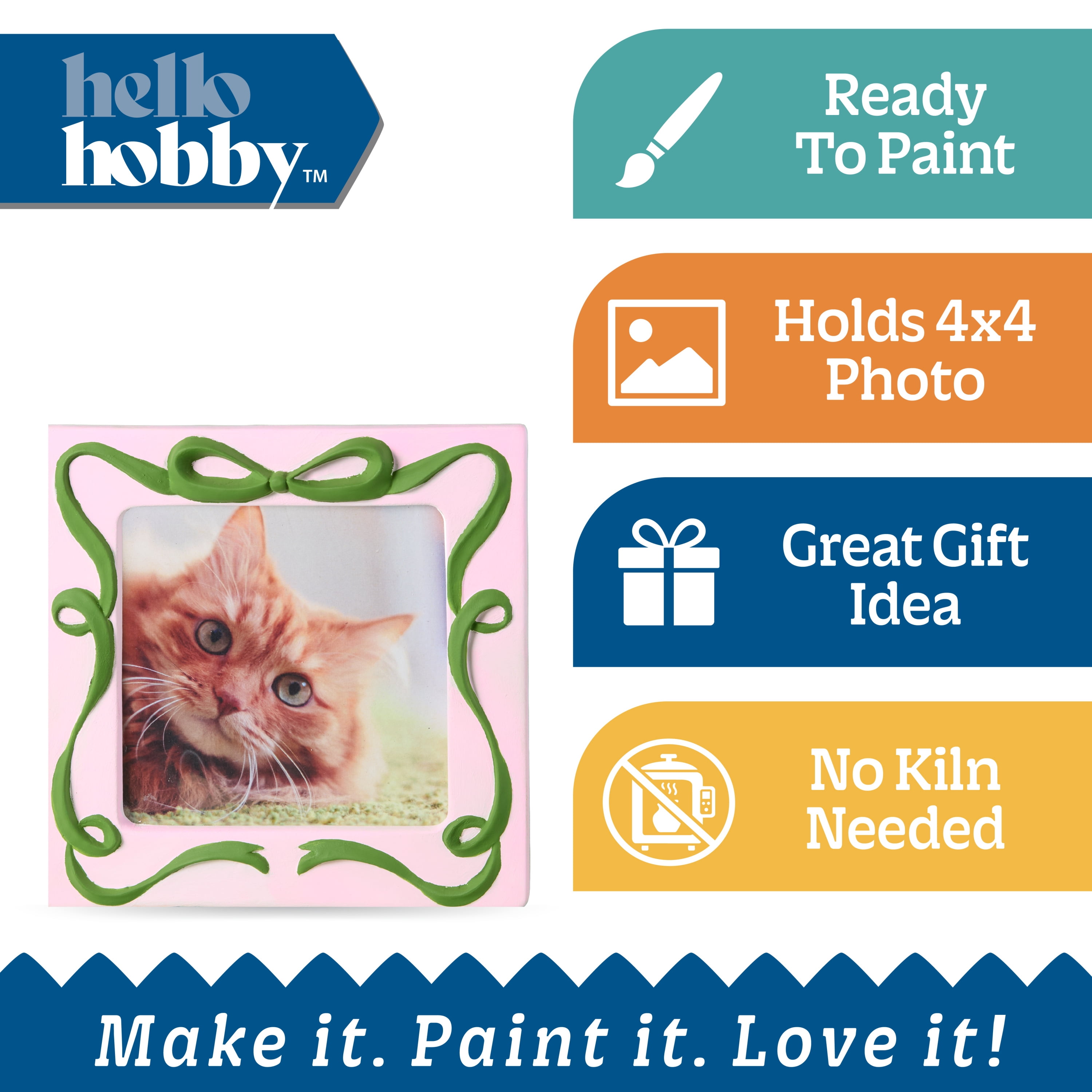 Hello Hobby Ceramic Ribbon Frame Art and Craft Kit