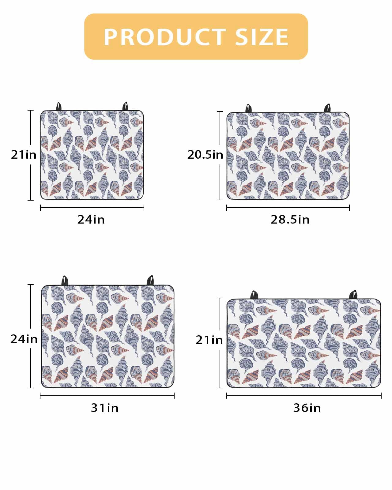 nqOlkjepod Large Induction Cooktop Protector Mat 36"x21", Grey Blue Coastal Stove Top Covers for Electric Stove, Summer Beach Conch Nautical Decorative Stove Burner Cover Mats, Glass Top Stove Cover