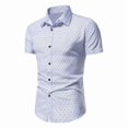 thumbnail image 5 of Afuyipoi Short Sleeve Shirts Men,Breathable Button Lapel Slim Polo Office Casual Shirts White XL, 5 of 5