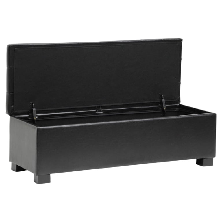 Baxton Studio Roanoke Contemporary Storage Ottoman, Black photo 2