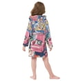 thumbnail image 7 of FORMRS Niños Bathrobe Unisex Hooded Robe Soft Plush Pajamas Sleepwear, Size 4-6T, Art Cat, 7 of 7