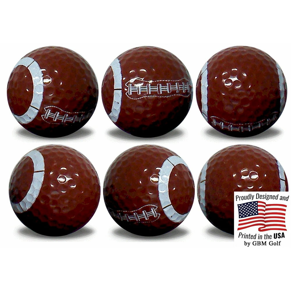 Football Golf Balls 6 Pack by GBM Golf