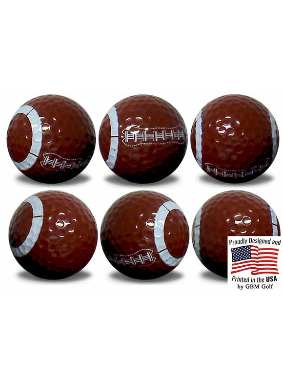 Football Golf Balls 6 Pack by GBM Golf