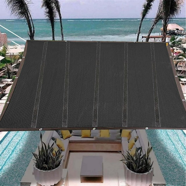 Malla de sombra reforzada con protección solar, resistente a los rayos UV, para patio, jardín, piscina y perrera. Material HDPE, 90 % de protección solar, diseño transpirable, varios tamaños
