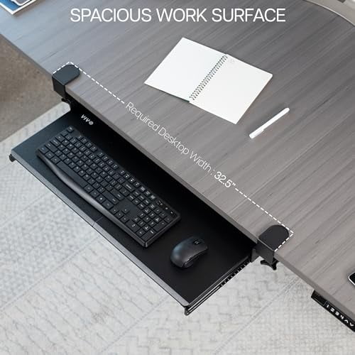 VIVO Large Keyboard Tray Under Desk Pull Out with Extra Sturdy C Clamp Mount System 27 33 Including Clamps x 11 Inch Slide Out Platform Computer Drawer for Typing Black MOUNT KB05E Walmart