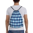 thumbnail image 2 of Easygdp Blue Squares Drawstring Backpack, Beach Sackpack, Travel Sackpack Lightweight for Sports, Gym, Travel, Swimming - Medium, 2 of 9