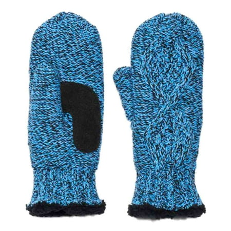 Cable Mitten - Isotoner Womens Blue Marled Cable Knit Mittens with Sherpasoft Lining