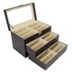 thumbnail image 1 of Caja De Almacenamiento De Gafas, Cierre De Metal, 18 Ranuras, Cajón De Almacenamiento De Gafas De Sol De 3 Capas Para Mujeres Para Oficina, 1 of 7
