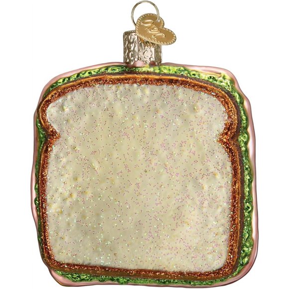 Ornement en Verre Soufflé pour Arbre de Noël Jambon et Fromage